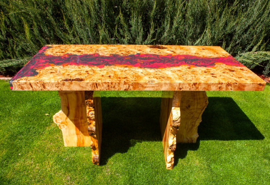 Dining River Table / Elm Burl Wood