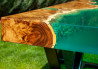 Acacia Epoxy Coffee Table / Turquoise Epoxy Resin /  Acrylic Varnish